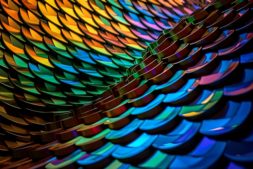 Abstract image of colorful, overlapping discs